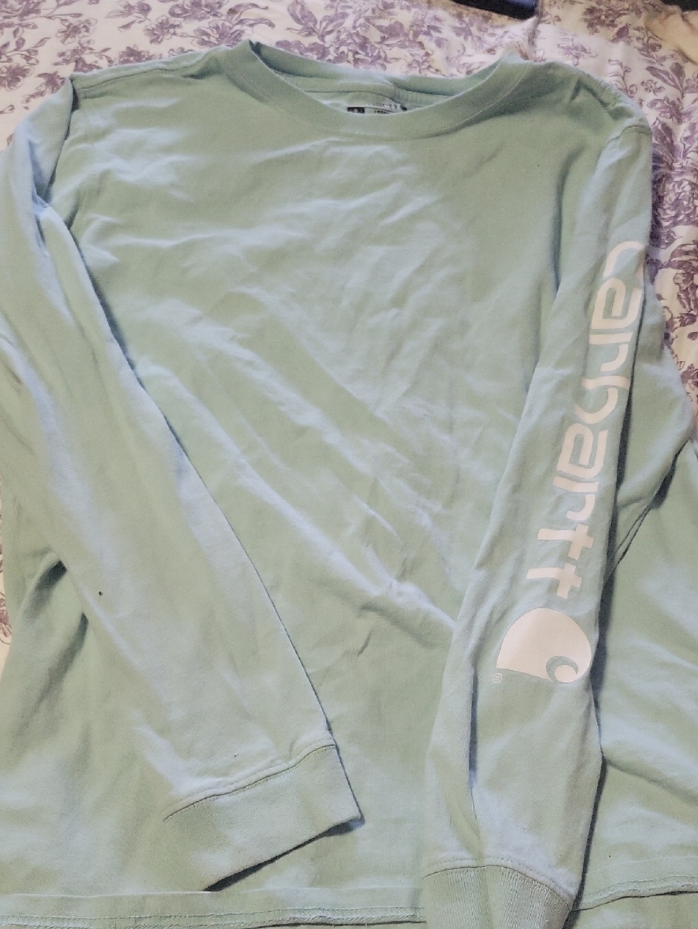 Carhartt Seafoam Green Long Sleeve Logo Shirt